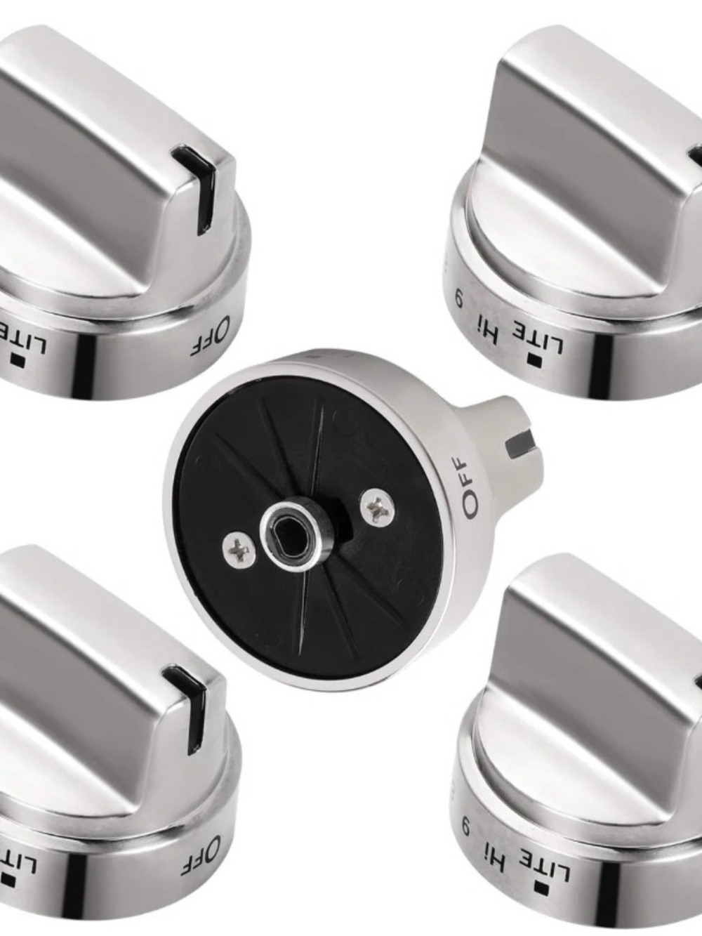 Stainless Steel WB03X24818 Gas Stove Knobs Replacement for GE Range Stove